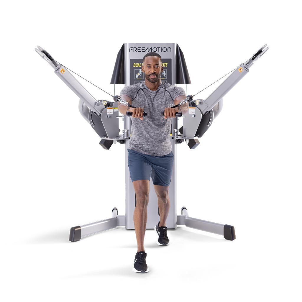 Freemotion Genesis Dual Cable Cross Lite G424, exercise, fitness, workout, genesis Dual Cable Cross Lite G424, workout with freemotion genesis ds chest and shoulder, buy freemotion UK, buy freemotion london.