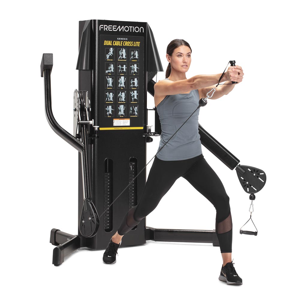 Freemotion Genesis Dual Cable Cross Lite G424, exercise, fitness, workout, genesis Dual Cable Cross Lite G424, workout with freemotion genesis ds chest and shoulder, buy freemotion UK, buy freemotion london.