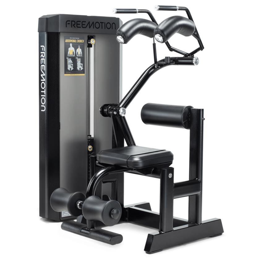 Freemotion Epic Selectorized -Abdominal Crunch, exercises with abdominal crunch, abdominal crunch, exercise, cardio, strenght, workout at the gym
