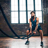 Battle rope FDL, Battle rope strength, Batllterope UK, Buy Battlerope, man battlerope, gym equipment, home gym, how to train at come, crossfit exercises at home, workout with battle rope.