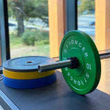 S7R Bumber Plates, Bumper plates, single bumper plates, buy fitness plates, bumper plates UK, workouts with a barbell set, 10kg bumper plate, buy 10kg bumper plate UK, training at home using bumper plate, green bumper plate, workouts using Bumper plates, Bumper plates for studio.