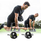 Ybell Fitness, Ybell M, Ybell 12kg, Ybell Fitness, Ybell exercises, workout with Ybell, Weights, home gym, gym equipment, dumbbell, kettlebell, exercises with ybell, workout with dumbbell, home gym equipment., Ybell Advanced Kit, 4 in 1, 10kg Dumbbell, 12kg dumbbell.