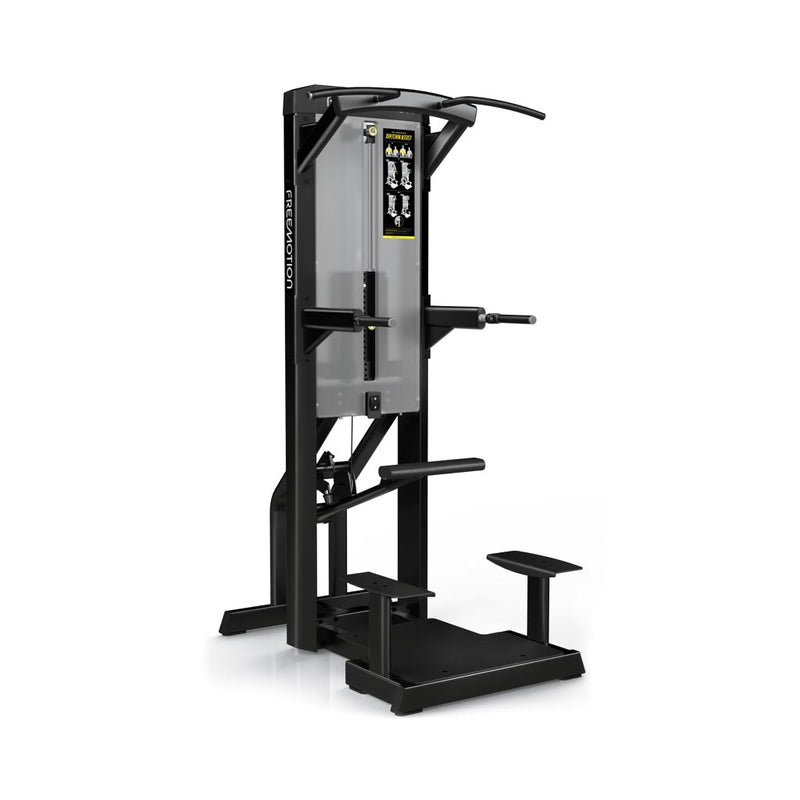 EPIC Selectorized Dip-Chin Assist, exercise with EPIC Selectorized Dip-Chin Assist, dip chin assist machine, buy dip chin assist in London, exercise at the gym, strenght machine, strenght equipment. 