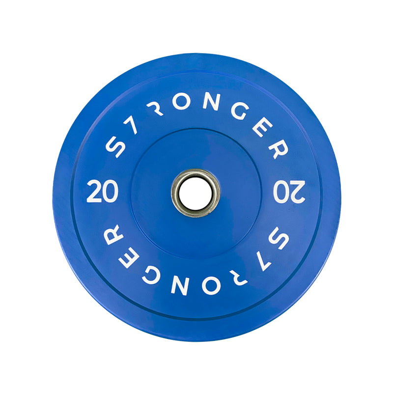 S7R Bumber Plates, Bumper plates, single bumper plates, buy fitness plates, bumper plates UK, workouts with a barbell set, 20kg bumper plate, buy 20kg bumper plate UK, blue bumper plate