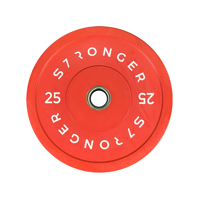 S7R Bumber Plates, Bumper plates, single bumper plates, buy fitness plates, bumper plates UK, workouts with a barbell set, 25kg bumper plate, buy 25kg bumper plate UK, red bumper plate