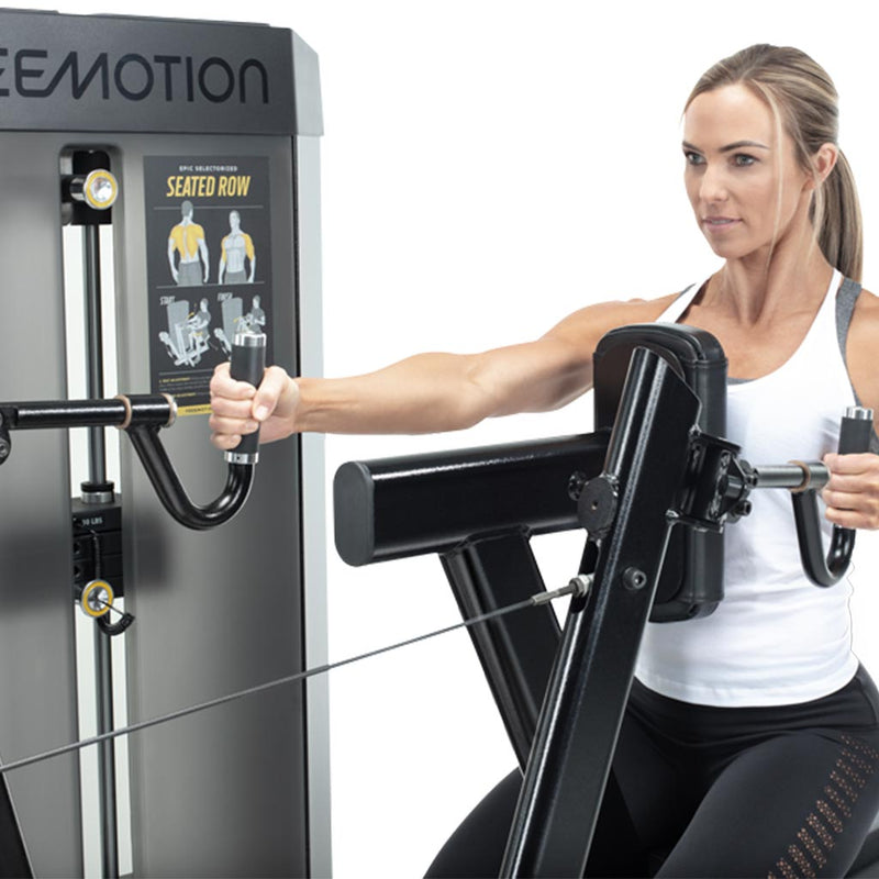 Freemotion Epic Selectorized -Seated Row, seated row workout, exercises with seated row, buy fitness equipment, buy gym equipment, exercises with epic selectorized freemotion machine.