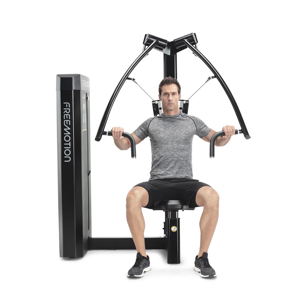 Freemotion Epic Selectorized -Chest Press, chest press exercises, workout with chest press, buy fitness equipment, gym equipment, workout at gome, arm exercises.