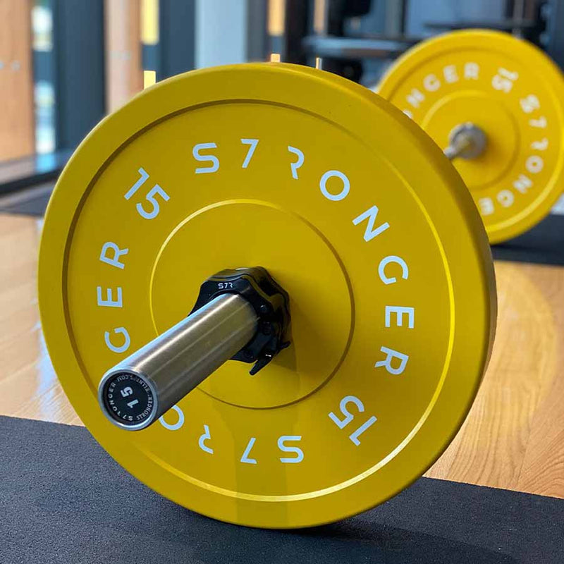 S7R Bumber Plates, Bumper plates, single bumper plates, buy fitness plates, bumper plates UK, workouts with a barbell set, 10kg bumper plate, buy 10kg bumper plate UK, training at home using bumper plate, yellow bumper plate, workouts using Bumper plates, Bumper plates for studio.