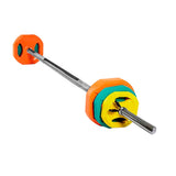 Rubber barbell set, barbell set with extra load capacity, Barbell, buy barbell set UK, home gym equipment, home gym, gym at home, barbell to train at home. 